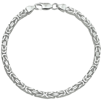 Treasure Collection TC-21820 Zilveren herencollier met koningsschakel 4 mm