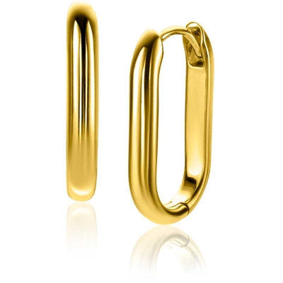 ZIO2605G Goudkleurige oorringen 3 mm ovaal 20 mm