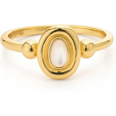 24Kae 124145Y Goudkleurige ring met parel ovaal