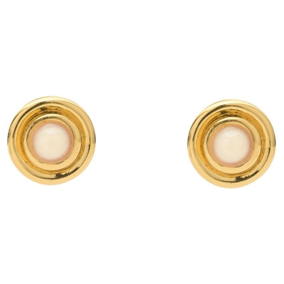 24Kae 424127Y Goudkleurige oorknopjes met roze zirkonia 5 mm