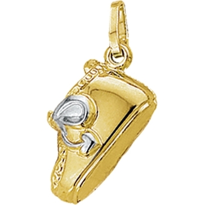 hanger baby schoen bicolor gestift 14K geelgoud