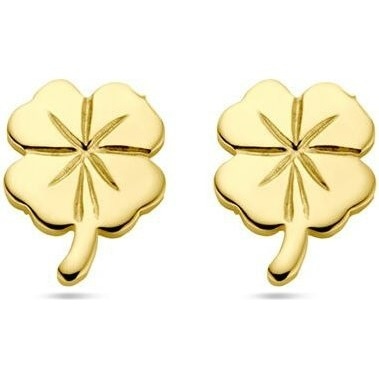 oorknoppen klaver 75 mm 14K geelgoud