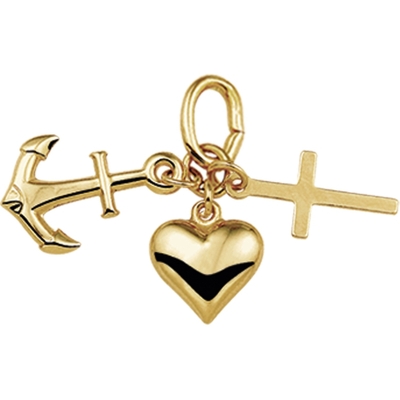 hanger geloof hoop en liefde 14K geelgoud