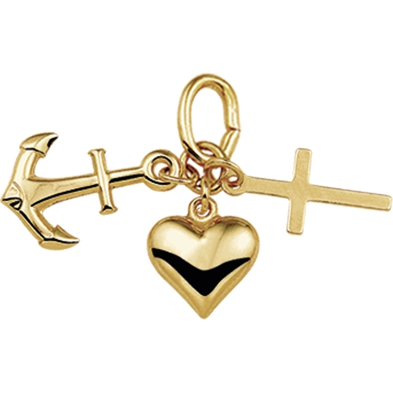 Treasure Collection TC-881301 14 karaat gouden hanger geloof, hoop en liefde