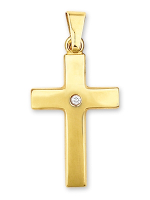 hanger kruis diamant 001ct h p1 14K geelgoud