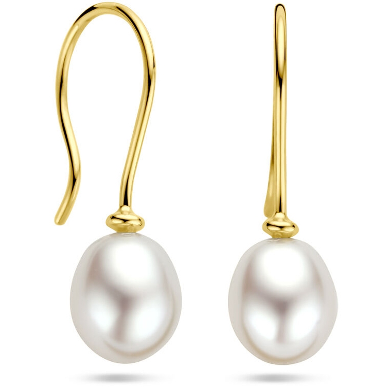 Treasure Collection L220 14 karaat gouden oorhangers parel 8 mm