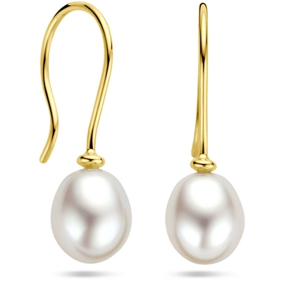 oorhangers parel franse haak 24 mm 14K geelgoud