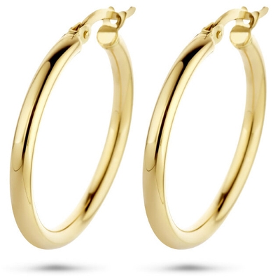 The House Of Jewels THOJ0048 14 karaat gouden creolen ronde buis 2,5 mm dikte