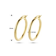 The House Of Jewels THOJ0048 14 karaat gouden creolen ronde buis 2,5 mm dikte- afmeting 25 mm