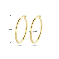 The House Of Jewels THOJ0048 14 karaat gouden creolen ronde buis 2,5 mm dikte- afmeting 35 mm