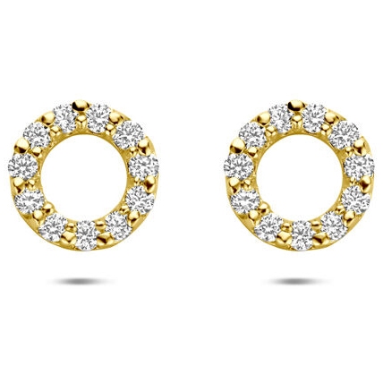 Treasure Collection TC-42856 Gouden oorknoppen zirkonia 6,5x6,5 mm