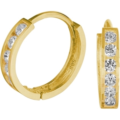 Treasure Collection TC-49224 14 karaat gouden klapcreolen met zirkonia