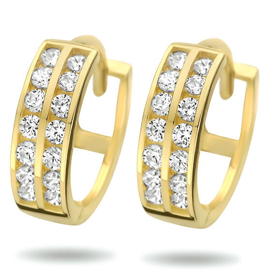 Treasure Collection TC-42878 Gouden klapcreolen zirkonia