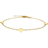 armband hart 17 - 185 cm 14K geelgoud