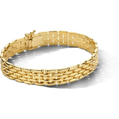 The House Of Jewels THOJ0870 14 karaat gouden schakelarmband 19 cm - zijaanzicht
