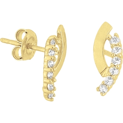oorknoppen zirkonia 14K geelgoud