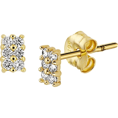 oorknoppen zirkonia 14K geelgoud
