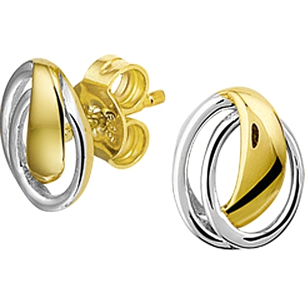 Treasure Collection TC-42829 Bicolor gouden oorknoppen 7,5x9,5 mm