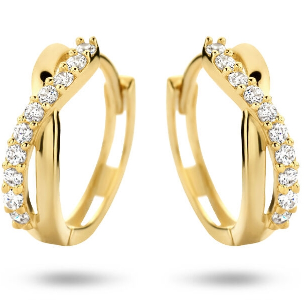 Treasure Collection TC-42892 Gouden klapcreolen zirkonia