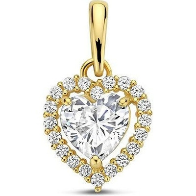 hanger hart zirkonia 14K geelgoud