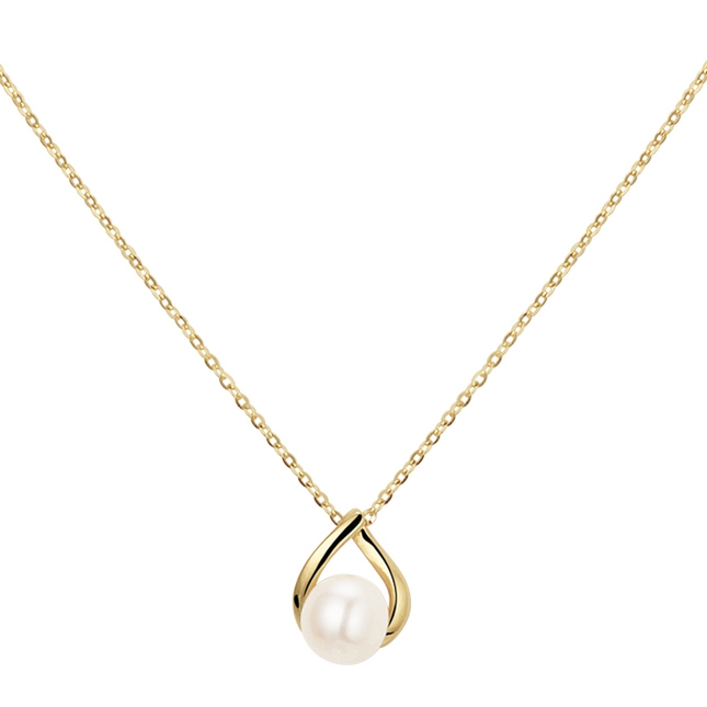 Treasure Collection TC-50364 14 karaat gouden ketting met parel 41-45 cm