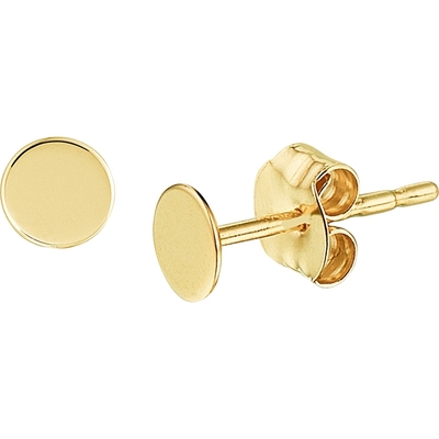 oorknoppen rond 14K geelgoud