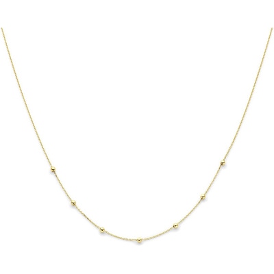 collier anker en bolletjes 10 mm 42 - 44 - 46 cm 14K geelgoud