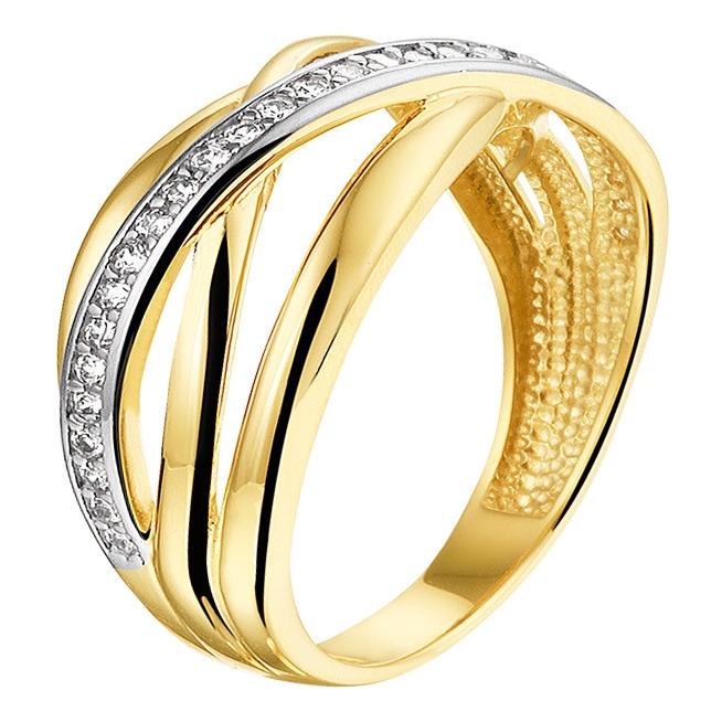 Treasure Collection TC-46896 14 karaat gouden ring met zirkonia