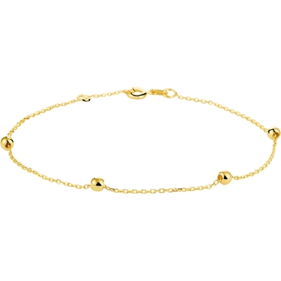 armband anker en bolletjes 10 mm 175 - 185cm 14K geelgoud
