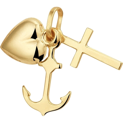 hanger geloof hoop en liefde 14K geelgoud