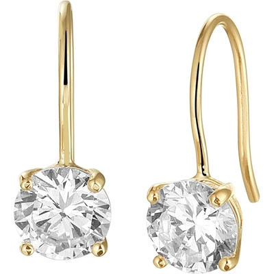 oorhangers zirkonia franse haak 14K geelgoud