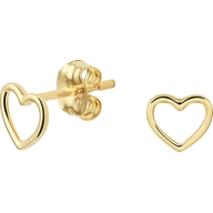 oorknoppen hart 5 mm 14K geelgoud