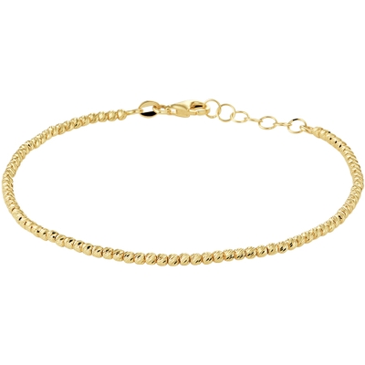 armband bolletjes gediamanteerd 20 mm 17 2 cm 14K geelgoud