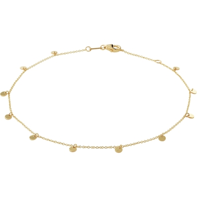 enkelbandje rondjes 10 mm 24 - 26 cm 14K geelgoud