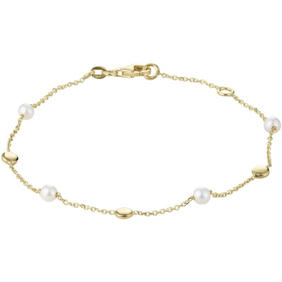 armband parel 17 - 19 cm 14K geelgoud