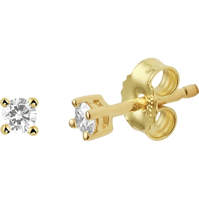 oorknoppen diamant 010ct 2x005ct h si 14K geelgoud