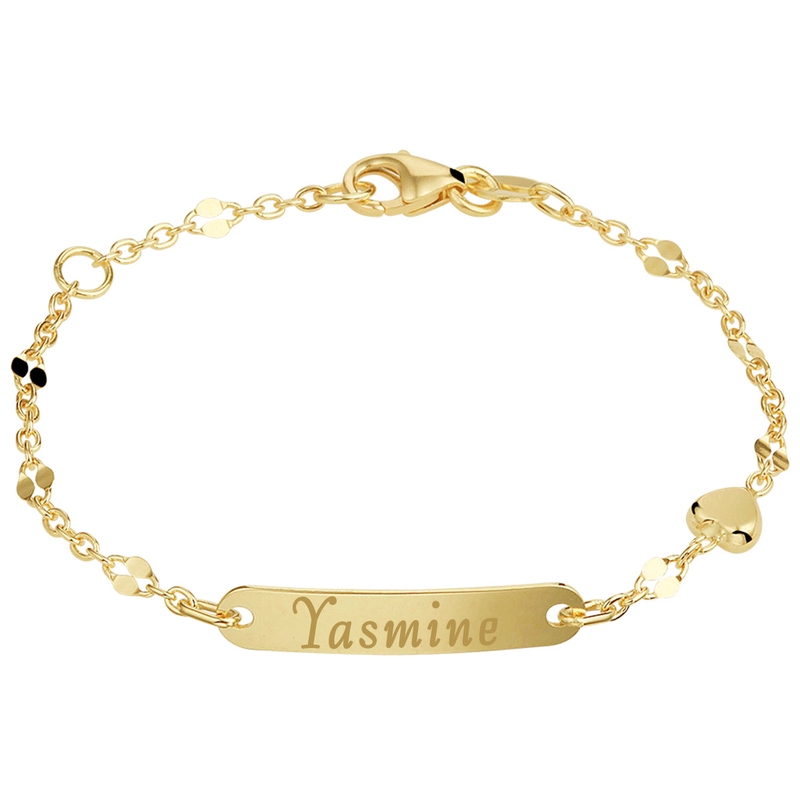 Treasure Collection TC-50746 14 karaat gouden kinder graveerarmband 13 cm