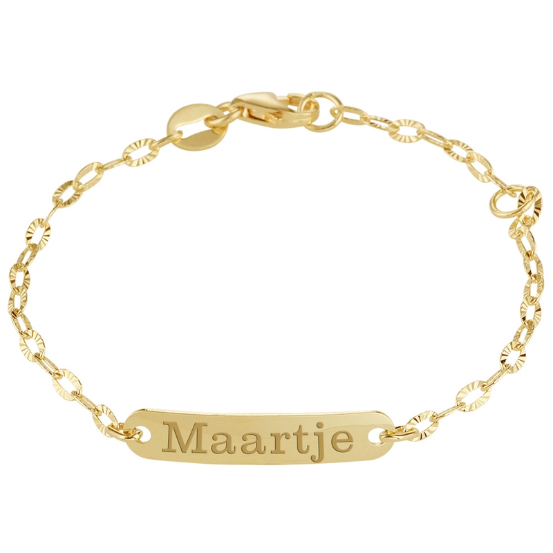 Treasure Collection TC-50747 14 karaat gouden kinder graveerarmband 13 cm