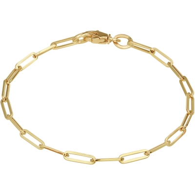armband paperclip vierkante buis 30 mm 18 cm 14K geelgoud