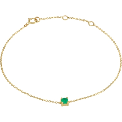 armband smaragd 155 - 17 - 185 cm 14K geelgoud