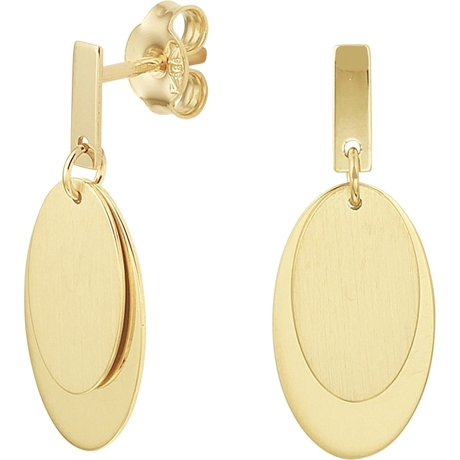 Treasure Collection L524 14 karaat gouden oorhangers ovaal 22 mm