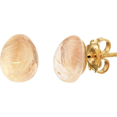 Treasure Collection L239 14 karaat gouden oorknoppen met rutiel 10 mm