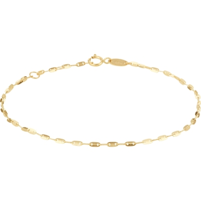 enkelbandje plaatjes 15 mm 24 - 26 cm 14K geelgoud