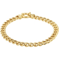 armband gourmette 60 mm 19 cm met groot springslot 14K geelgoud