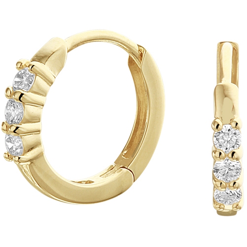 Treasure Collection TC-881776 14 karaat gouden klapcreolen 12,5 mm met 0,18 ct diamant