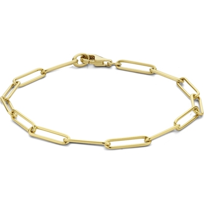 armband paperclip rond massief 39 mm 19 cm 14K geelgoud
