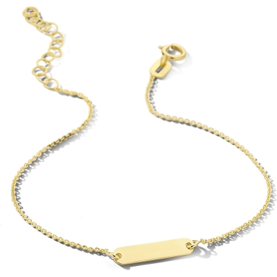 graveerarmband plaat 35 mm 16 - 19 cm 14K geelgoud