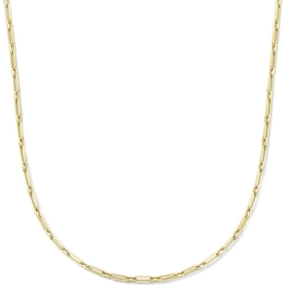 collier paperclip vierkante buis 35 mm 455 cm 14K geelgoud