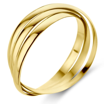 TC-23376 14 karaat gouden 3-in-1 damesring