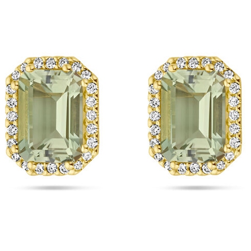 The House Of Jewels THOJ0037 14k gouden halo oorknopjes met amethist en 0,14 ct diamant